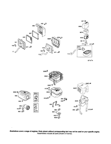 Muffler/Air Cleaner Diagram and Parts List for 121000 0101-0739 Briggs and Stratton Engine
